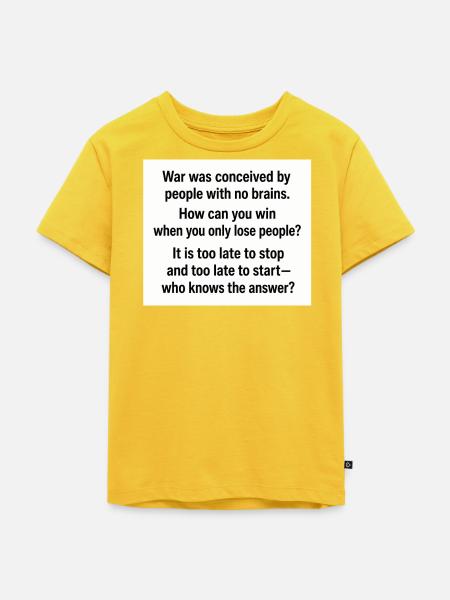 Kriegstypografie-Zitatplakat - Kinder Premium Bio T-Shirt - Sonnengelb