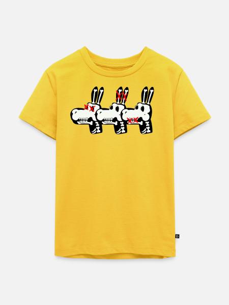 Drei knochen Esel - Kinder Premium Bio T-Shirt - Sonnengelb