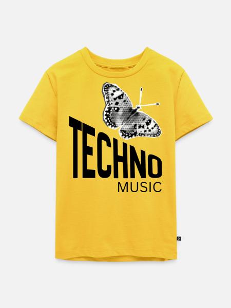 Monochromer Halbton-Schmetterling - Kinder Premium Bio T-Shirt - Sonnengelb