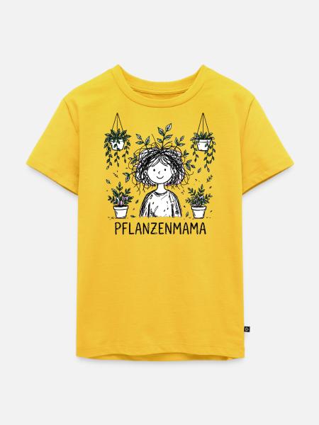 Pflanzenmama Doodle Chaos - Kinder Premium Bio T-Shirt - Sonnengelb