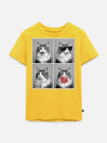Katzen Norwegische Waldkatze Katze - Kinder Premium Bio T-Shirt - Sonnengelb