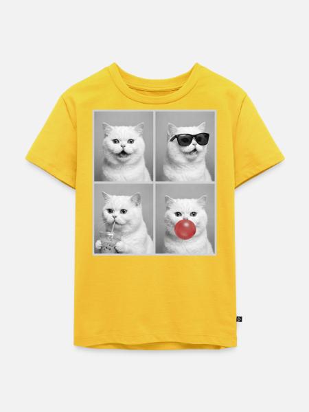 Katzen Perser Katze - Kinder Premium Bio T-Shirt - Sonnengelb