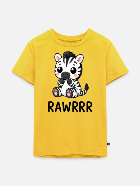 Süßes Zebra Kawaii Cartoon - Kinder Premium Bio T-Shirt - Sonnengelb