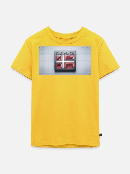 Danmark Neon Quad Panel - Kinder Premium Bio T-Shirt - Sonnengelb