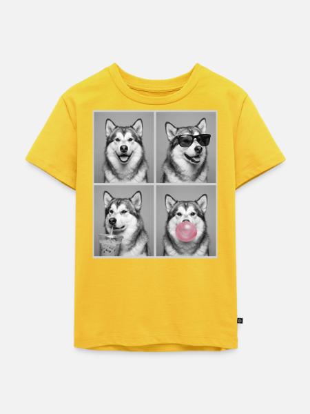 Hunde Alaskan Malamute Hund - Kinder Premium Bio T-Shirt - Sonnengelb