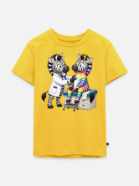 Zebra Vielfalt – Inklusion & Akzeptanz - Kinder Premium Bio T-Shirt - Sonnengelb