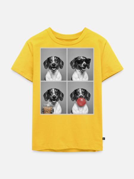 Hunde Dackel Hund - Kinder Premium Bio T-Shirt - Sonnengelb