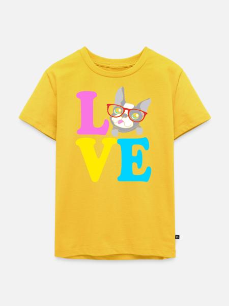 Boston Terrier - Kinder Premium Bio T-Shirt - Sonnengelb
