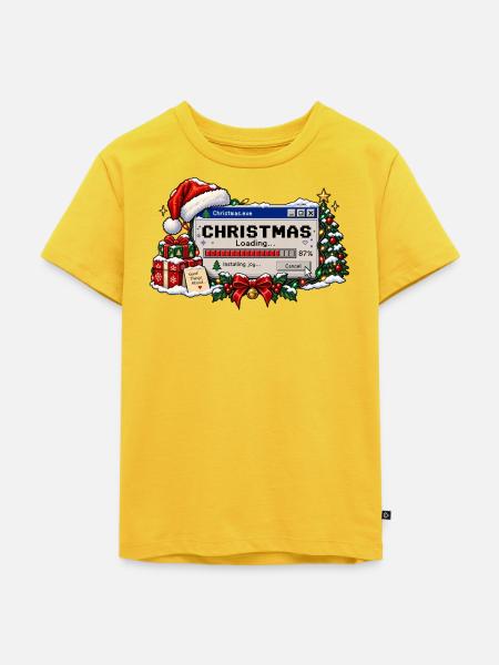 Christmas Loading - Kinder Premium Bio T-Shirt - Sonnengelb