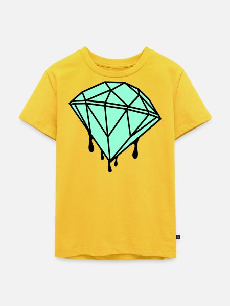 Geometrischer Mint-Diamant - Kinder Premium Bio T-Shirt - Sonnengelb