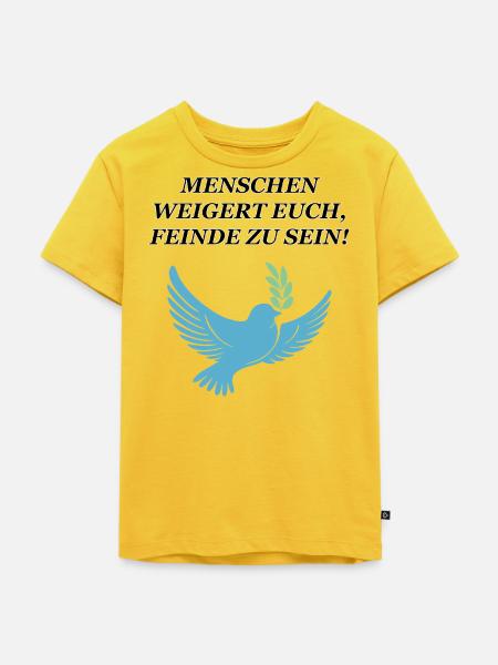 Weigert euch, Feinde zu sein - Kinder Premium Bio T-Shirt - Sonnengelb