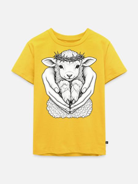 Lamm Gottes – Beschützt - Kinder Premium Bio T-Shirt - Sonnengelb