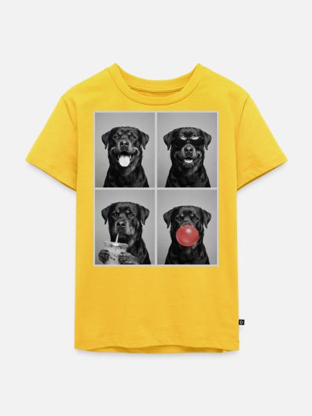 Hunde Rottweiler Hund - Kinder Premium Bio T-Shirt - Sonnengelb