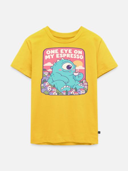 Einäugiger Espresso Monster - Kinder Premium Bio T-Shirt - Sonnengelb