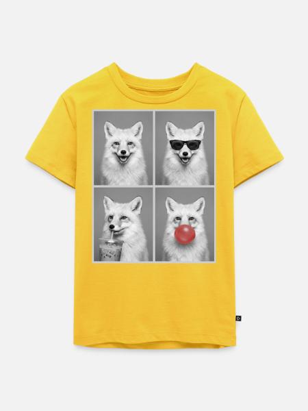 Polarfüchse Polarfuchs - Kinder Premium Bio T-Shirt - Sonnengelb