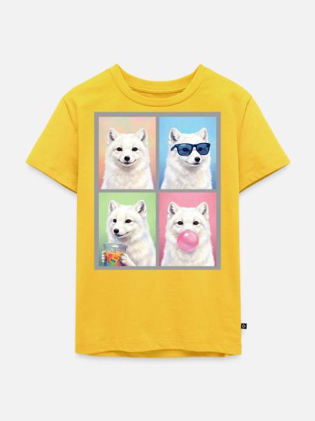 Polarfüchse Polarfuchs - Kinder Premium Bio T-Shirt - Sonnengelb
