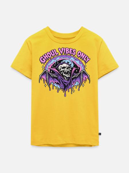 Ghoul Vibes Bat Halloween - Kinder Premium Bio T-Shirt - Sonnengelb