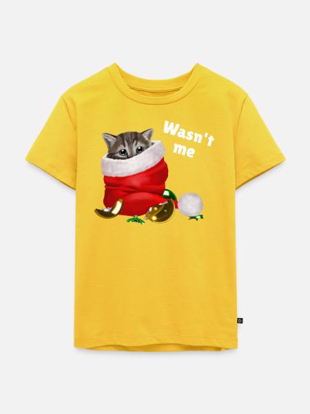 Wasn't me - Kätzchen mit kaputten Kugeln - Kinder Premium Bio T-Shirt - Sonnengelb