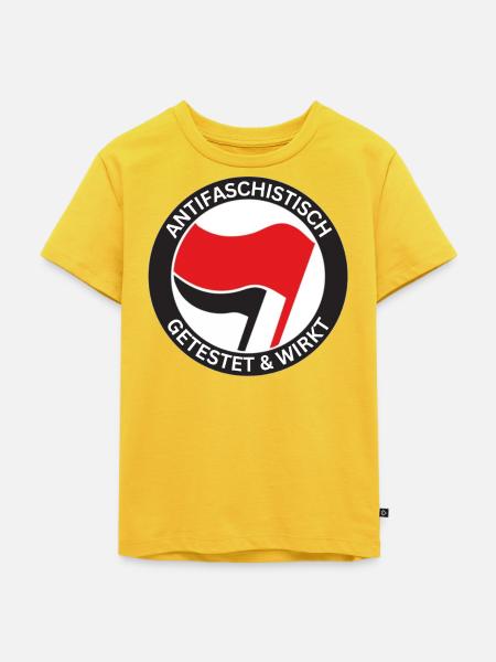 Antifaschistisch Getestet - Kinder Premium Bio T-Shirt - Sonnengelb