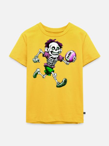 Skelett Rugby - Kinder Premium Bio T-Shirt - Sonnengelb