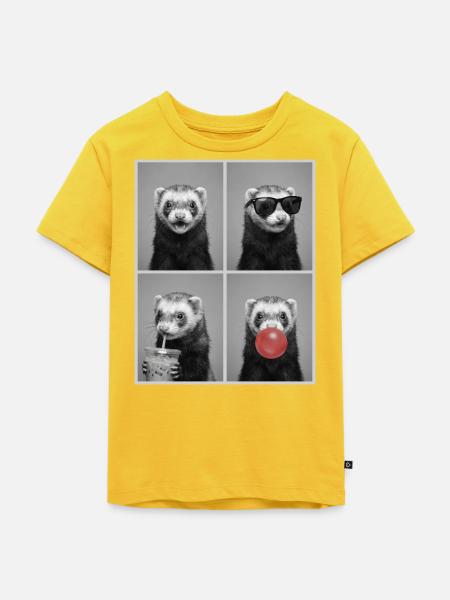 Ferret Frettchen - Kinder Premium Bio T-Shirt - Sonnengelb