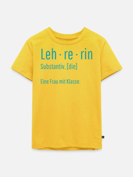 Lehrerin Substantiv Definition Schule Geschenk - Kinder Premium Bio T-Shirt - Sonnengelb