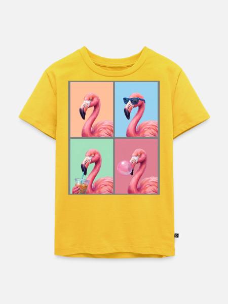Flamingos Flamingo - Kinder Premium Bio T-Shirt - Sonnengelb