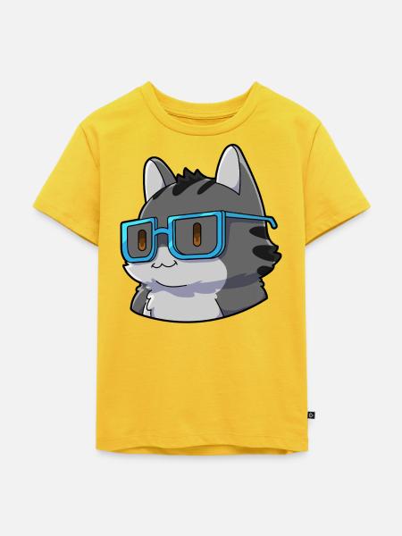  Mathe Katze Nerd - Kinder Premium Bio T-Shirt - Sonnengelb