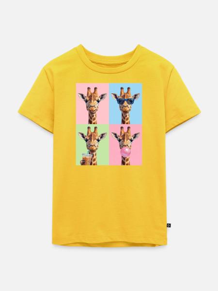 Giraffen Giraffe - Kinder Premium Bio T-Shirt - Sonnengelb