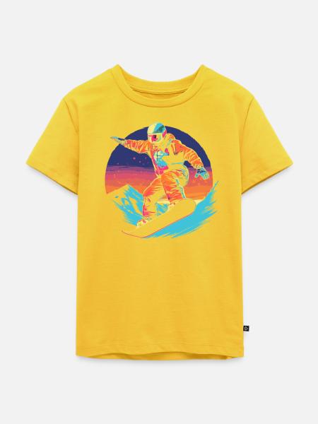 90er Jahre Snowboarder - Kinder Premium Bio T-Shirt - Sonnengelb