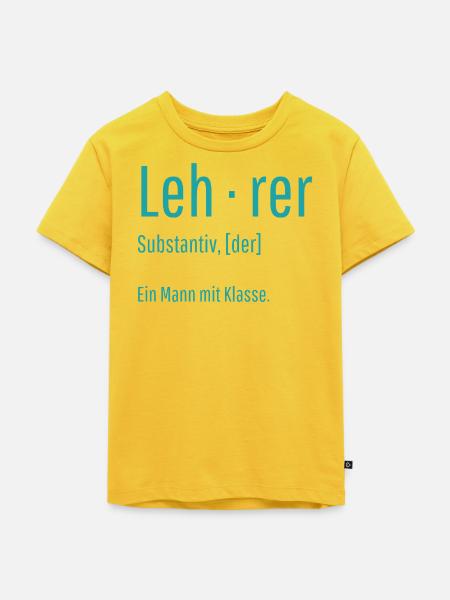 Lehrer Substantiv Definition Schule Geschenk - Kinder Premium Bio T-Shirt - Sonnengelb