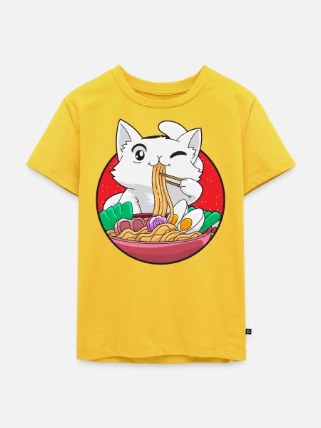 Ramen Katze - Kinder Premium Bio T-Shirt - Sonnengelb