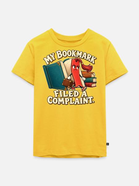 Lesezeichen mit Beschwerde - Kinder Premium Bio T-Shirt - Sonnengelb