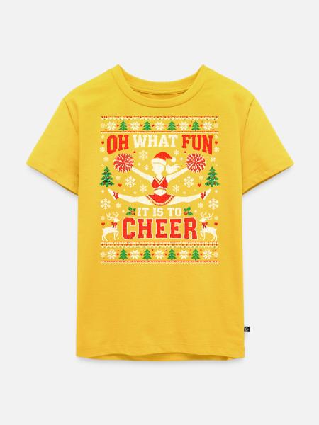 Oh What Fun Cheer Silhouette - Kinder Premium Bio T-Shirt - Sonnengelb