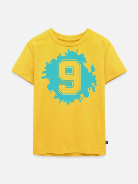 Neun im Neon-Splash - Kinder Premium Bio T-Shirt - Sonnengelb