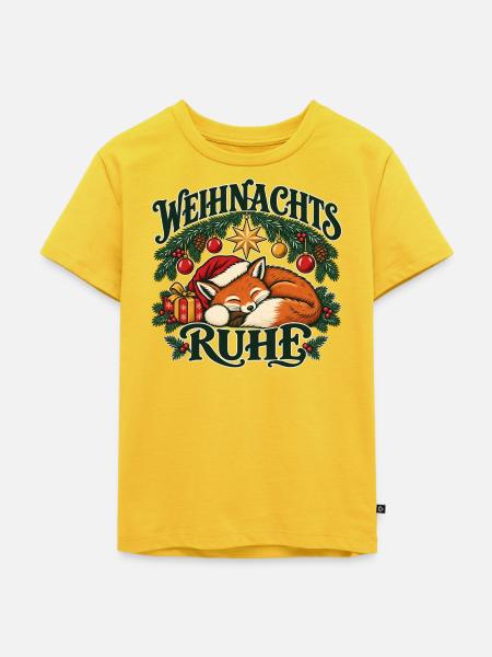 Fuchs im Weihnachtsmodus - Kinder Premium Bio T-Shirt - Sonnengelb