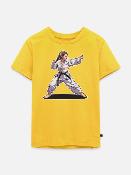 Karate Mädchen - Kinder Premium Bio T-Shirt - Sonnengelb