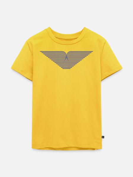 Blaues Strahlen-V Design - Kinder Premium Bio T-Shirt - Sonnengelb