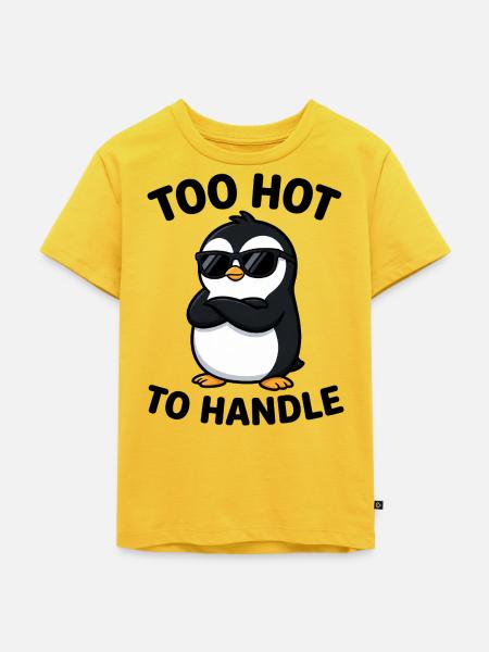 Pinguin Too Hot To Handle Sonnenbrille - Kinder Premium Bio T-Shirt - Sonnengelb