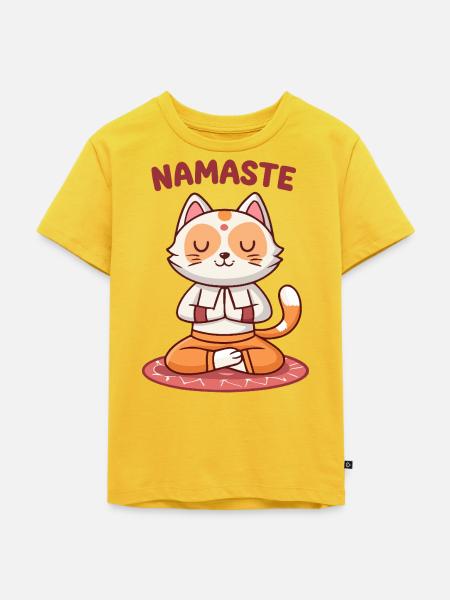 Namaste Chat Zen - Kinder Premium Bio T-Shirt - Sonnengelb