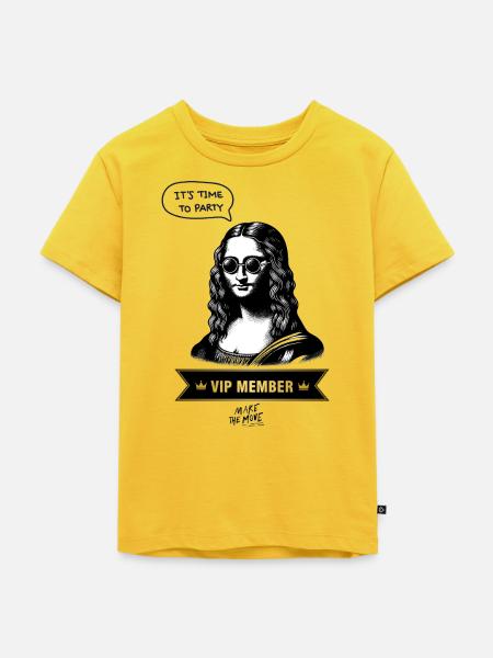 VIP Mona Lisa Party Edition - Kinder Premium Bio T-Shirt - Sonnengelb