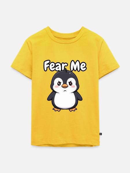 Fürchte mich, Pinguin, - Kinder Premium Bio T-Shirt - Sonnengelb