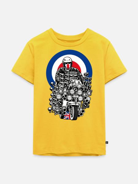 British Mod Scooter - Kinder Premium Bio T-Shirt - Sonnengelb
