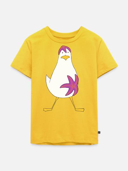 Seestern-Möwe, ich hänge an dir... - Kinder Premium Bio T-Shirt - Sonnengelb