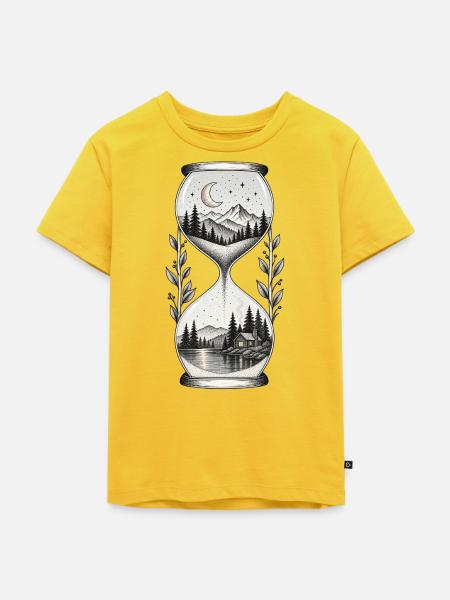 Mondnacht Sanduhrlandschaft - Kinder Premium Bio T-Shirt - Sonnengelb