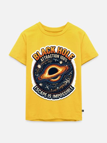 Schwarzes Loch Anziehung 100% - Kinder Premium Bio T-Shirt - Sonnengelb