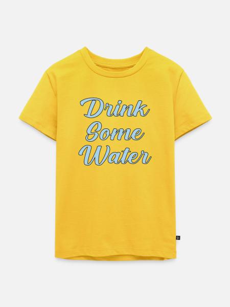 Trink etwas Wasser Skript - Kinder Premium Bio T-Shirt - Sonnengelb
