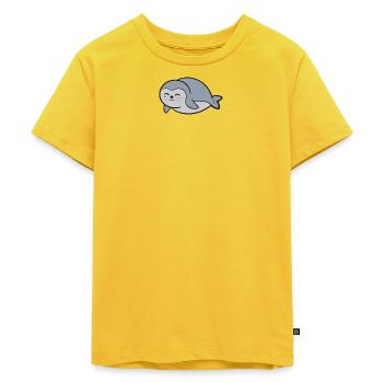 Robbe Seehund - Kinder Premium Bio T-Shirt - Sonnengelb - Vorne - Hailey (125cm)