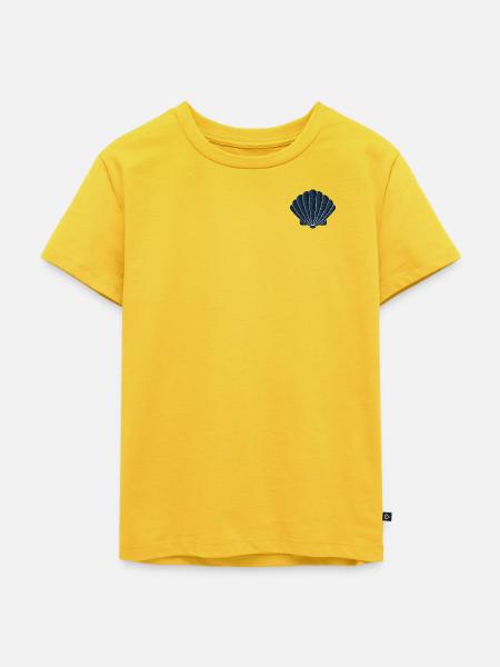 Muschel bestickt - Kinder Premium Bio T-Shirt - Sonnengelb