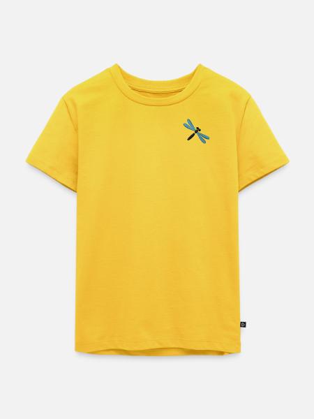 Libelle bestickt - Kinder Premium Bio T-Shirt - Sonnengelb